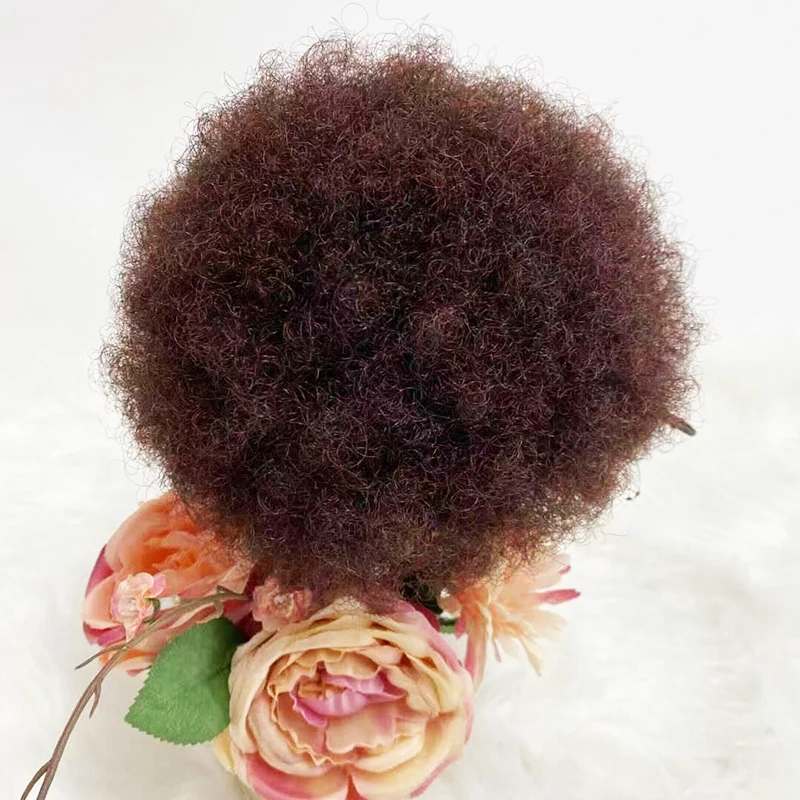 Puff Afro Curly Ponytail Chignon Wig Drawstring Ponytail Short Afro Kinky Pony Tail Clip In on African Synthetic Hair Bun Pieces
