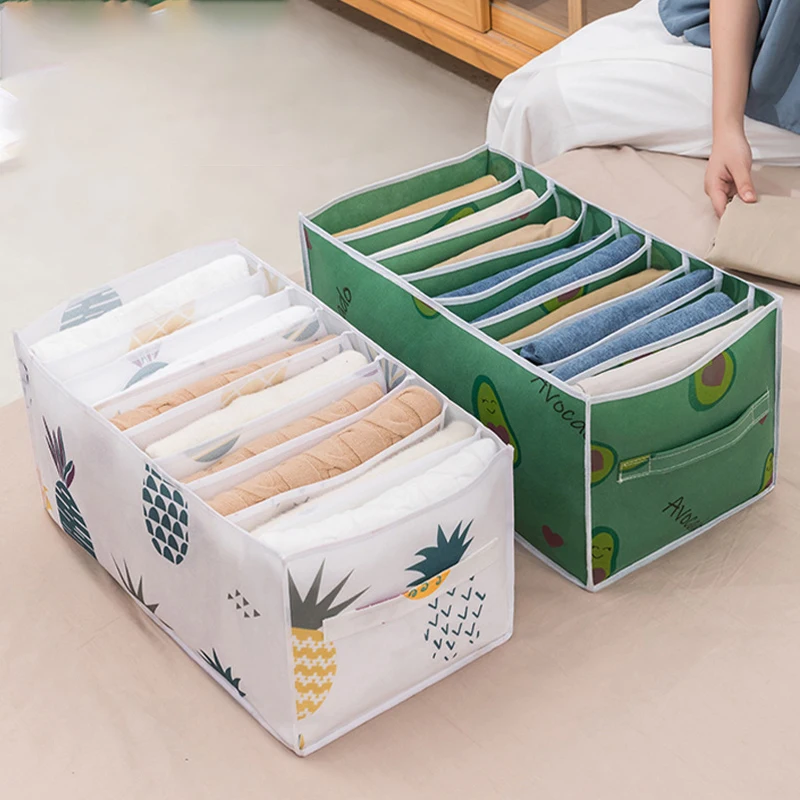 

Clothes Sweater Storage Grid Boxes Clothes Wardrobe Stockings T-shirt Pants Drawer Organizer Clothes Basket Pants Racks Bag