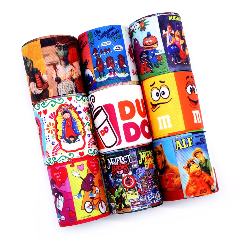 Бесплатная доставка 50 ярдов мультяшная печатная корсажная лента 32168|Ленты для