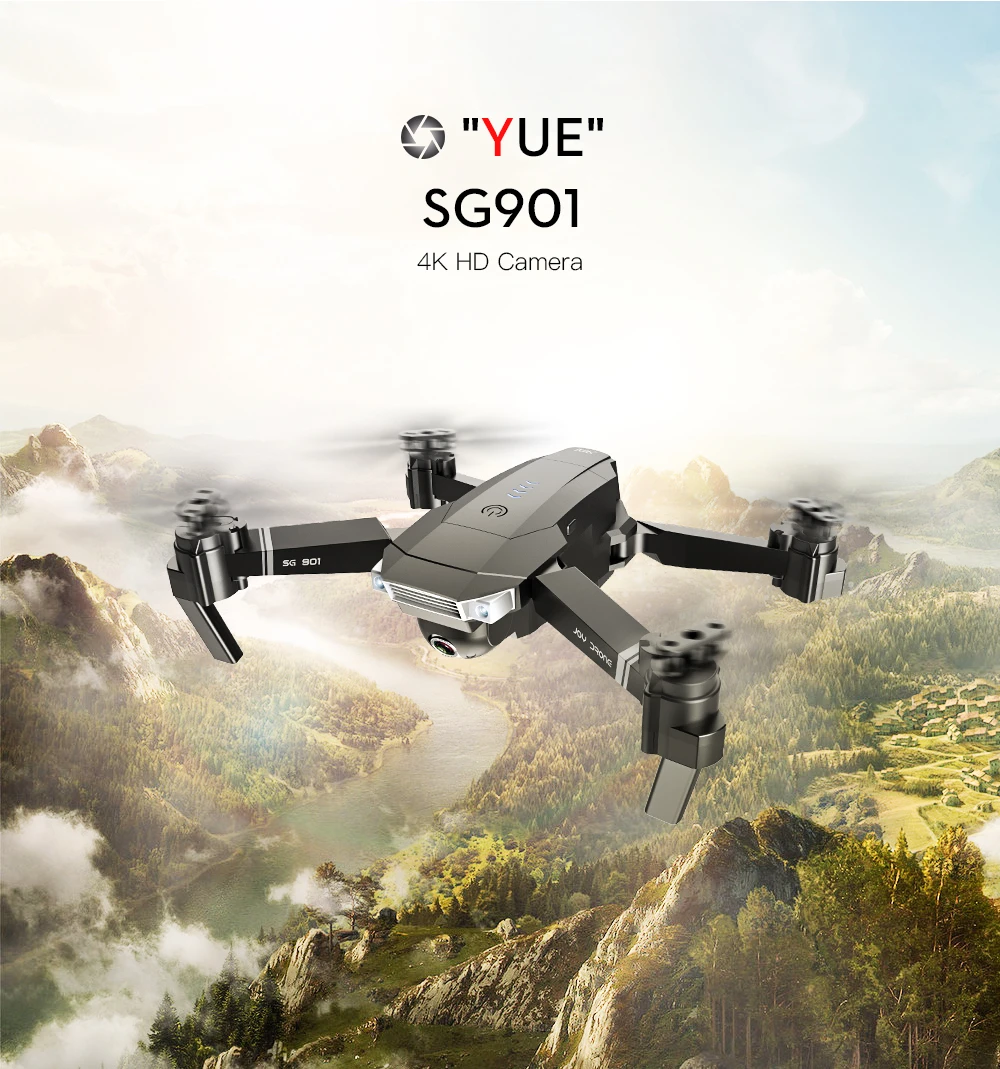 Складной Квадрокоптер SG901 Радиоуправляемый Дрон 4K с 1080P WiFi HD Двойная камера