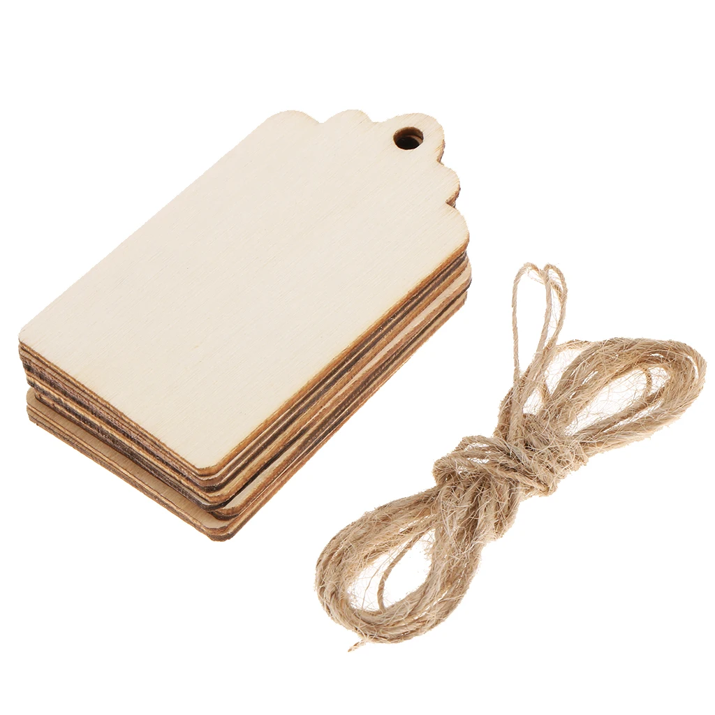 

10pcs Blank Wood Wooden Gift Tags For Wedding Christmas Tree Hanging Decor