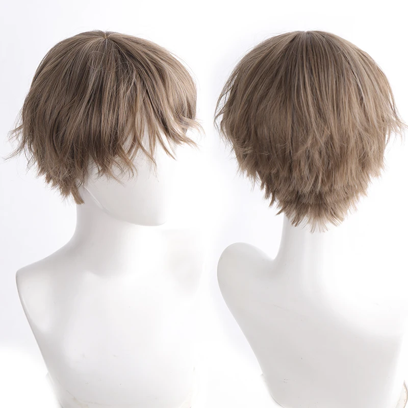 Парик Ailiade мужской из коротких прямых синтетических волос с челкой термостойкий