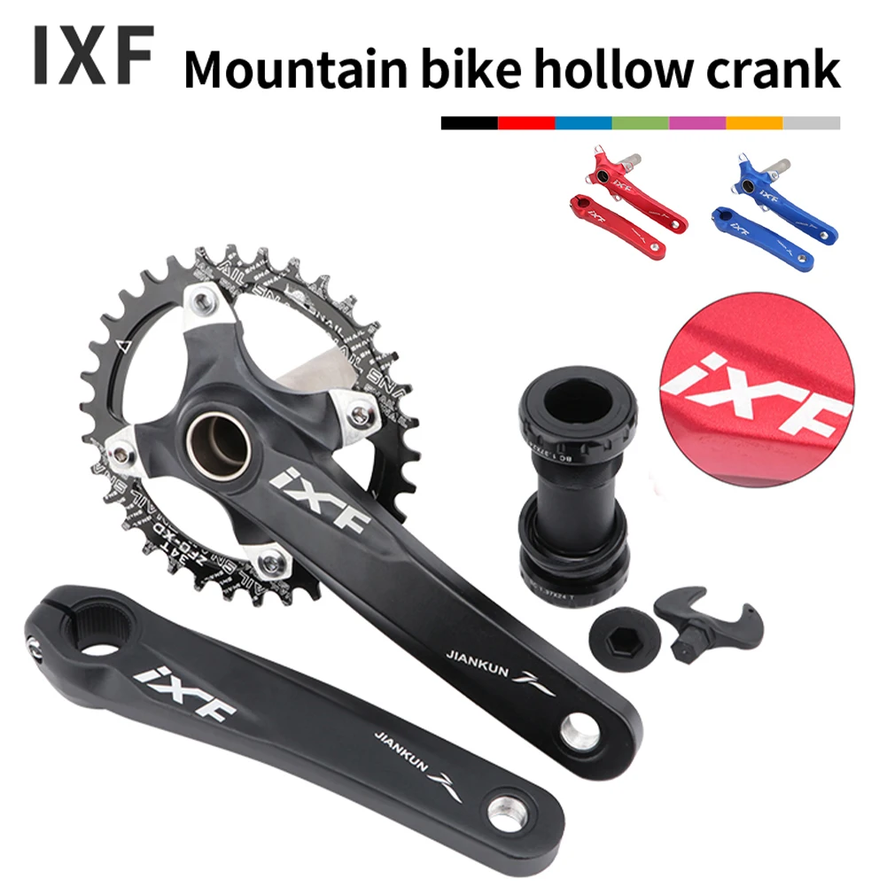 

MTB Mountain Bike Hollow Integrated Crank IXF Modified Single Disc 104BCD 32T/34T/36T/38T Crankset Bottom Bracket guarnitura