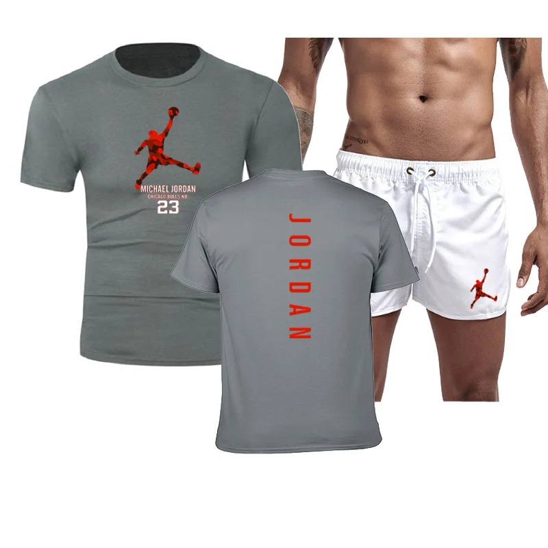 

2020 new hot letter printed t-shirts sports suit couple quick dry casual running suit summer short sleeve shorts 2 pieces set
