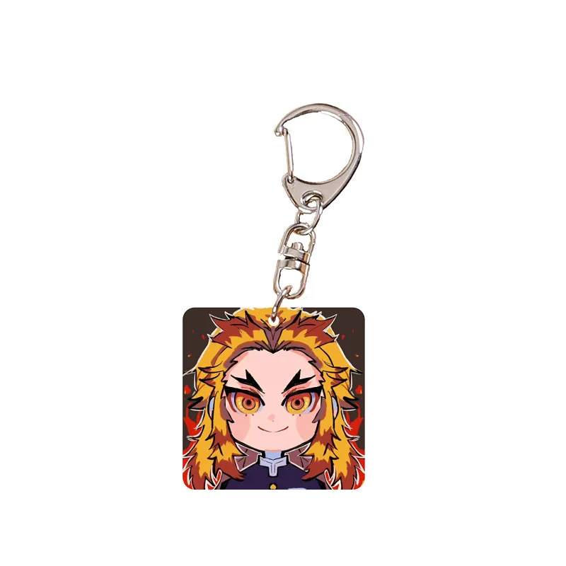 Anime Demon Slayer Keychain Kimetsu No Yaiba Two-sided Cosplay Cartoon Cute Acrylic Pendant Keyring Jewelry Accessories Gift