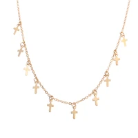 stainless steel cross star heart choker chain necklace for woman gold color drop necklace valentines day gift female jewelry