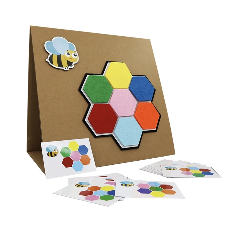 

Shape Matching Toy Color Sorting Puzzle Montessori Jigsaw with Hand Ability Training Learning Tangram for Preschool Kids