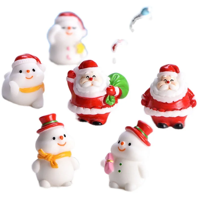 

1pcs DIY Lovely Resin New Year Christmas Snowman Santa Claus Mini Ornament Fairy Garden Micro Landscape Decorati Accessorie