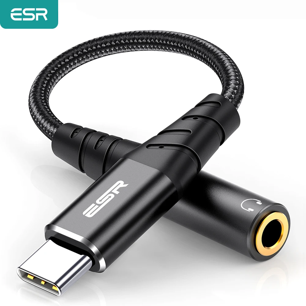 Переходник ESR с USB C на 3 5 мм AUX для наушников типа аудиокабель iPad Pro 11 2020 Samsung S20