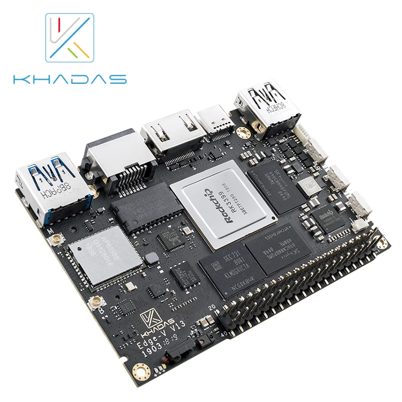 Новый одноплатный компьютер Khadas SBC Edge V Pro RK3399 с 4G DDR4 + 32 ГБ EMMC5.1|Демонстрационные