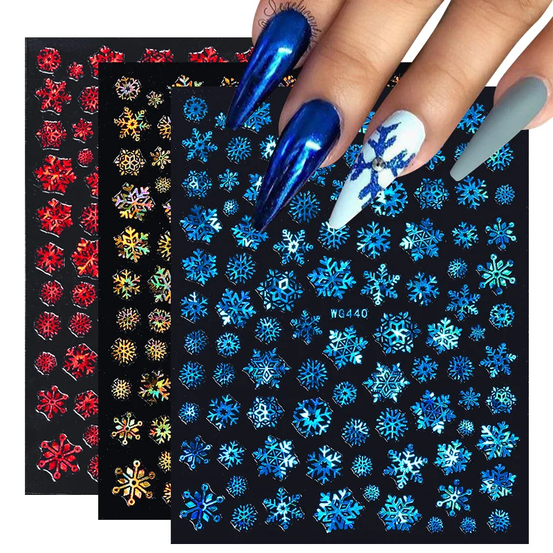Winter Xmas 3D Nail Sticker Christmas Elk Santa Snowflake Rabbit Cartoon Slider Design Polish Nails Decals Art DIY Decor | Красота и