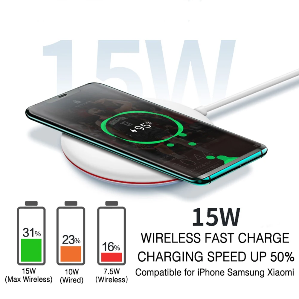 HUAWEI CP60 QI Wireless Charger Original Type C WPC Smart 15W Max Mate 20 Pro RS Compatible for IPhone Samsung Xiaomi | Мобильные