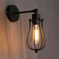 vintage loft led cage wall light industrial lighting fixture shade e27 sconce lights modern indoor home wall lamp