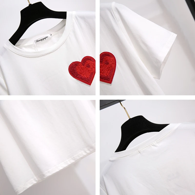 Комплект из двух предметов Trytree Женский Повседневный футболка с круглым вырезом