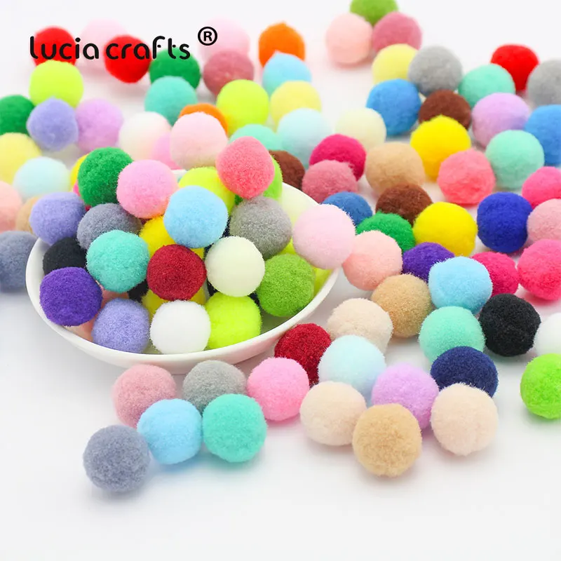 Lucia crafts 288 шт./лот 10 мм Разноцветные помпоны мягкие шарики-Помпоны DIY Швейные Свадебные Скрапбукинг Аксессуары для декора K0405