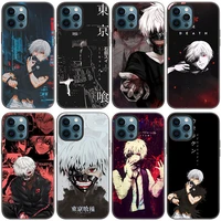 anime tokyo ghoul phone case for apple iphone 13 12 mini 11 pro max 7 8 xr x xs max 6 6s 7 8 plus 5 5s se 2020 black soft cover