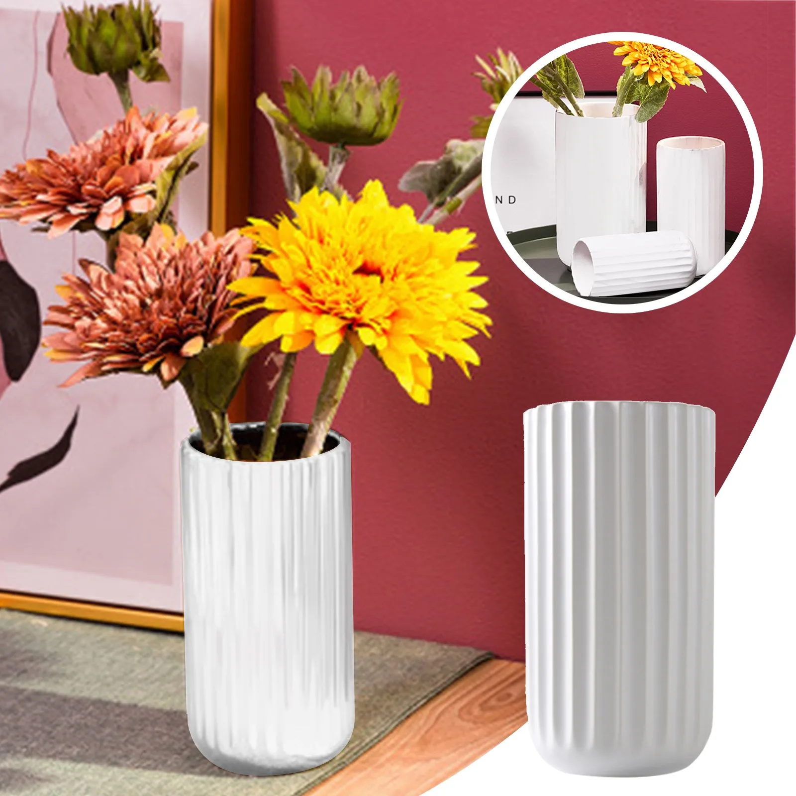 Белая керамическая ваза Керамика вазы для цветов украшения интерьера дома