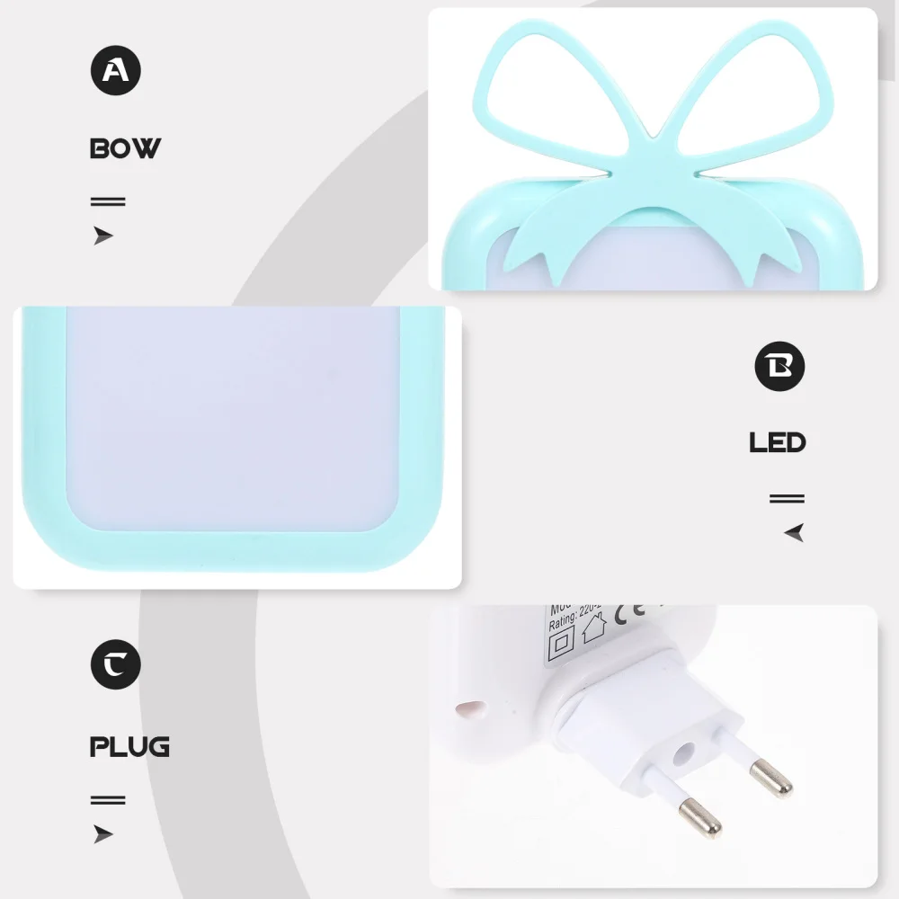 

2Pcs Household Night Light LED Bedside Lamp Creative Light-control Lamp (Plug)