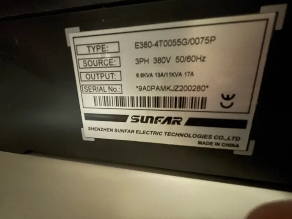 SUNFAR VFD VS500-4T0055G/4T0075P 0075 кВт вместо E380-4T0055G/380 P инвертор 3PH в 50/60 Гц ЧПУ маршрутизатор
