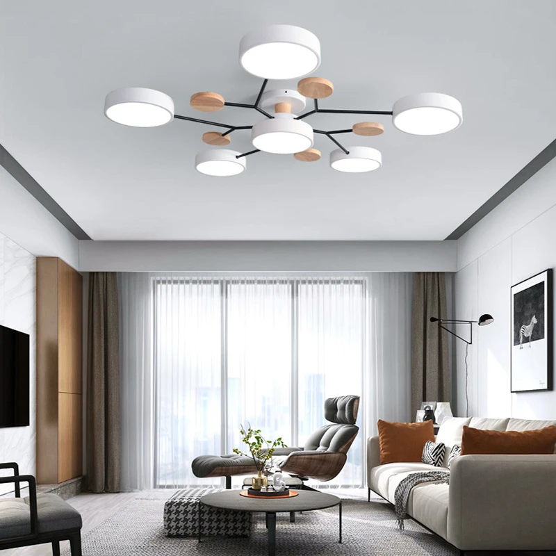 $25.20 Modern bedroom living room LED ceiling light kitchen wooden chandelier dining room ceiling chandelier villa interior lighting