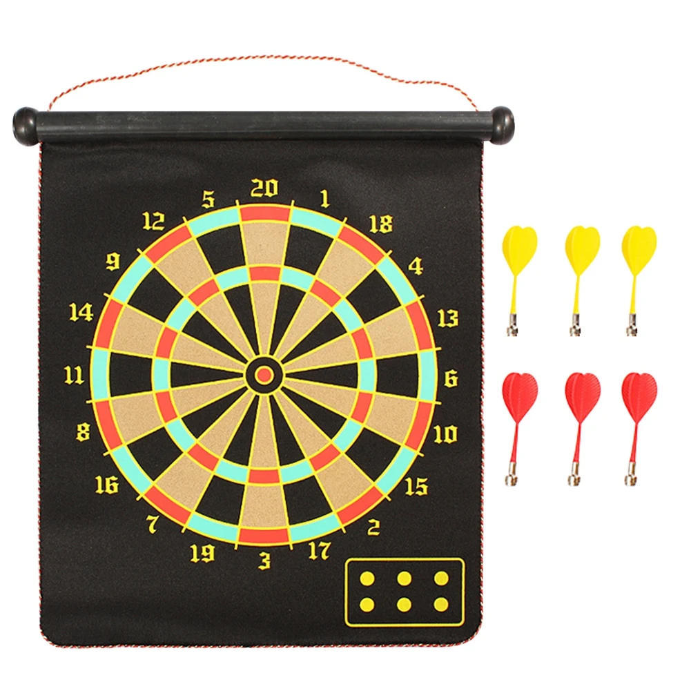 

Magnetic Dart Board Indoor Outdoor Games for Kids Adults Girls Boys Toys Reversible Roll Up Dart Play Accessories
