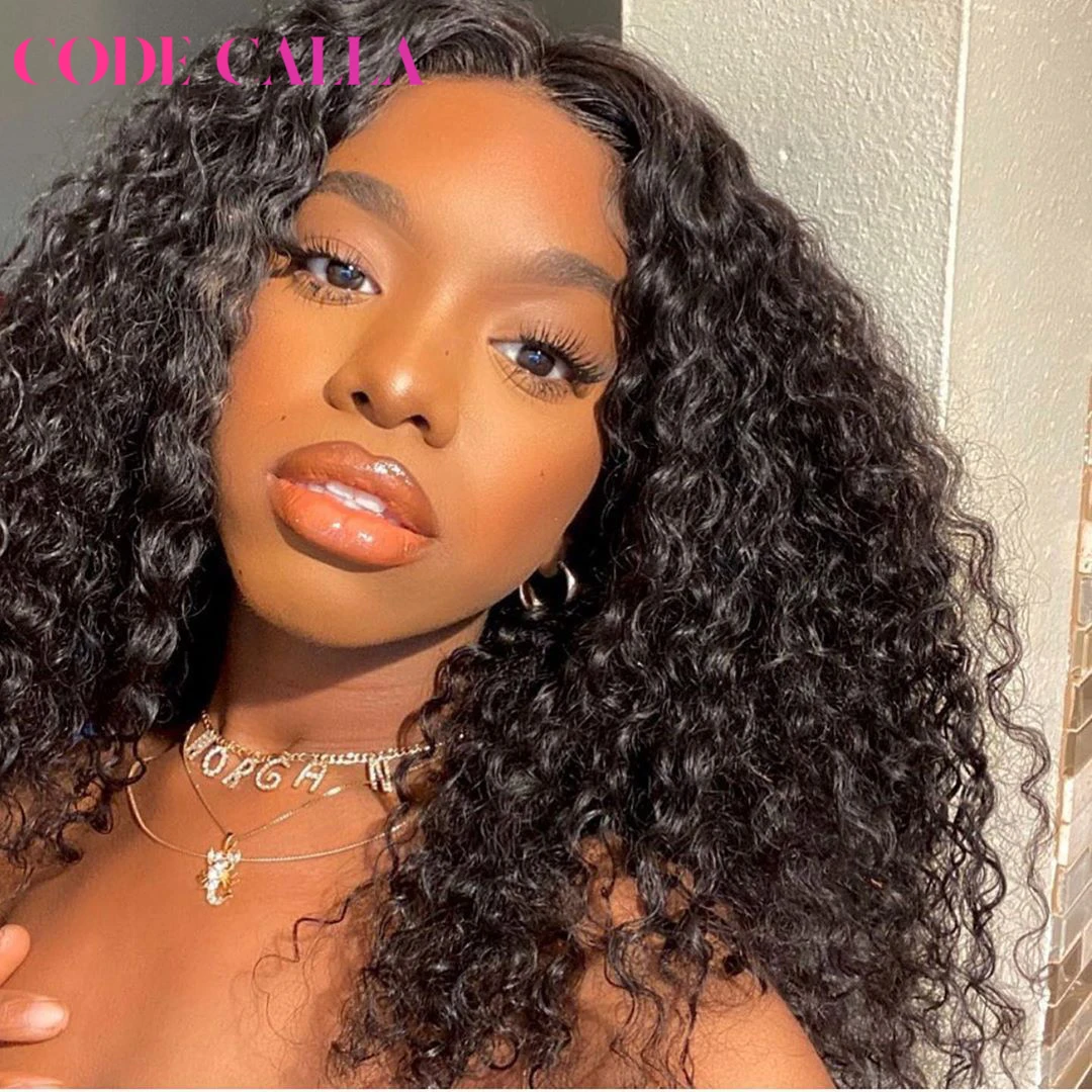

Code Calla Jerry Curly Short Bob Wig 13x1 Lace Hair Wigs Pre Plucked For Women Brazilian Kinky Deep Water Wave Lace Closure Wigs
