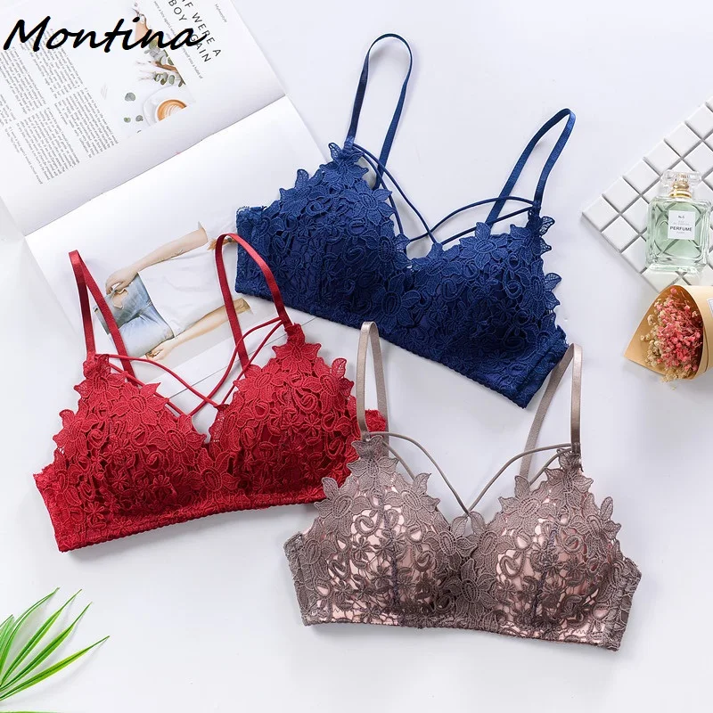 Кружевной бюстгальтер без косточек с эффектом пуш ап комплект женского нижнего