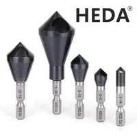 heda 14 hex shank hss m35 cobalt tialn countersink drill bit 90 degree deburring chamfering hole cutter for stainless