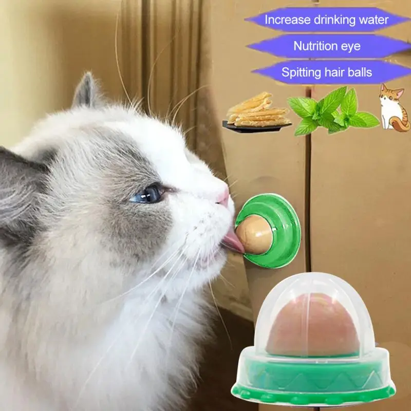 

1PC Cat Catnip Toy Cat Ball Snacks Candy Natural Cat Treats Kitten Lickable Catnip Candy Ball Interactive Nutrition Energy Ball