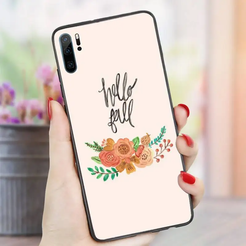 

happy autumn Pumpkin Fallen leaves Phone Case For Huawei honor Mate P 10 20 30 40 i 9 8 pro x Lite smart 2019 nova 5t