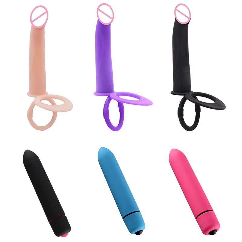 Ремешок для дилдо на Пуля Вибратор женщины двойное проникновение анальный