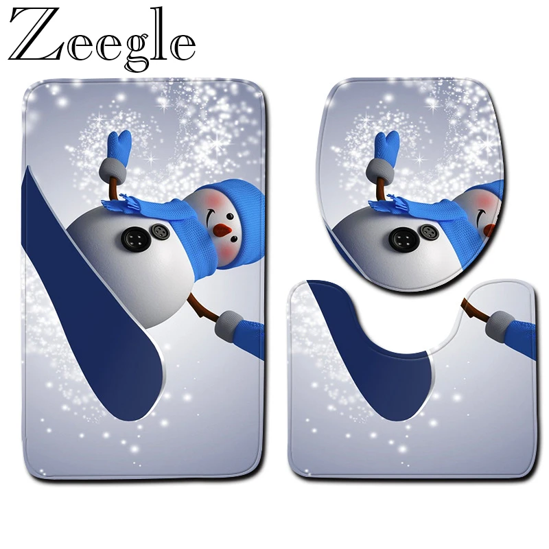 

3pcs Bath Mat Set Absorbent Bathroom Shower Rug Soft Bathroom Toilet Pedestal Rug Bath Foot Mat Washable Toilet Cover Seat Mat