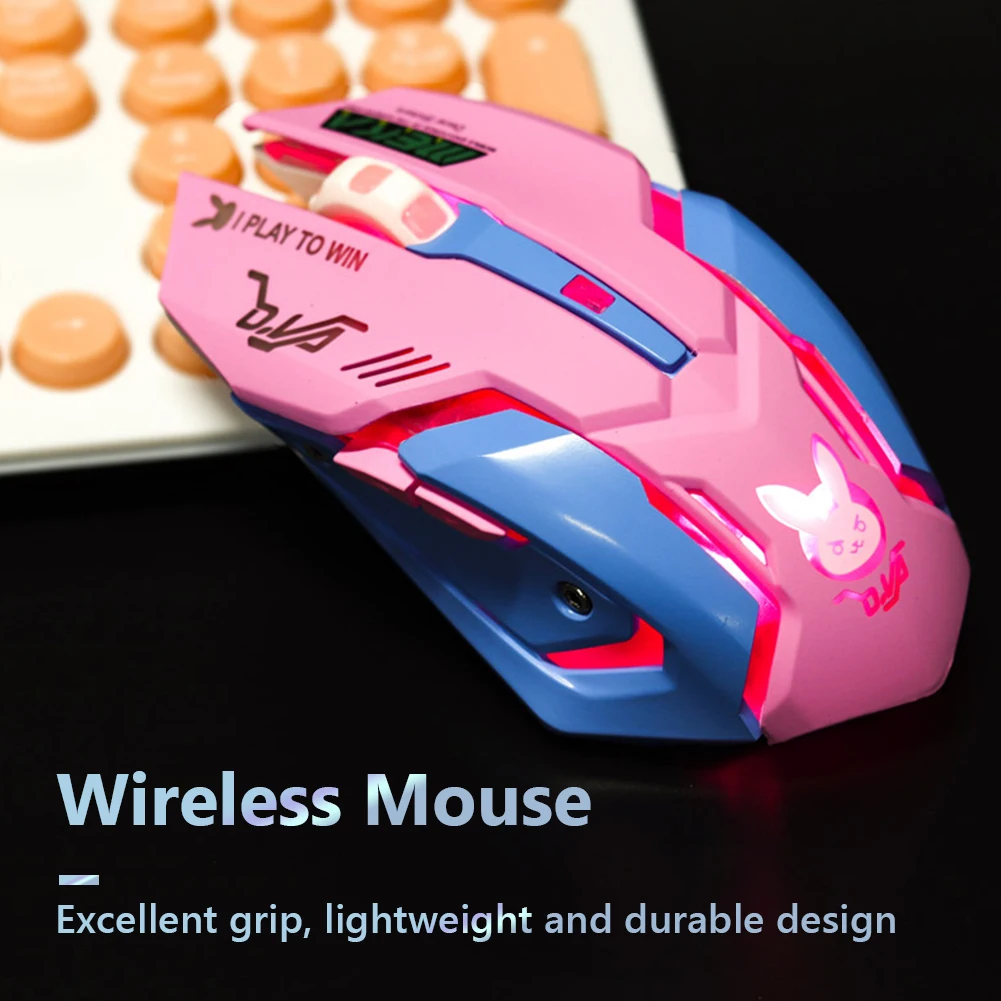 

2.4GHz Wireless Optical Mouse Colorful Backlight 2400DPI Adjustable Ergonomic Game Mice High Precision Support Laptop