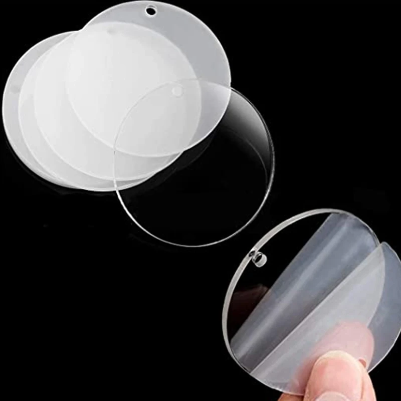 

33 Sets Acrylic Transparent Circle Discs Blank Keychains 2 Inch Round Keychain Blanks Keychain Tassels Set for DIY Craft