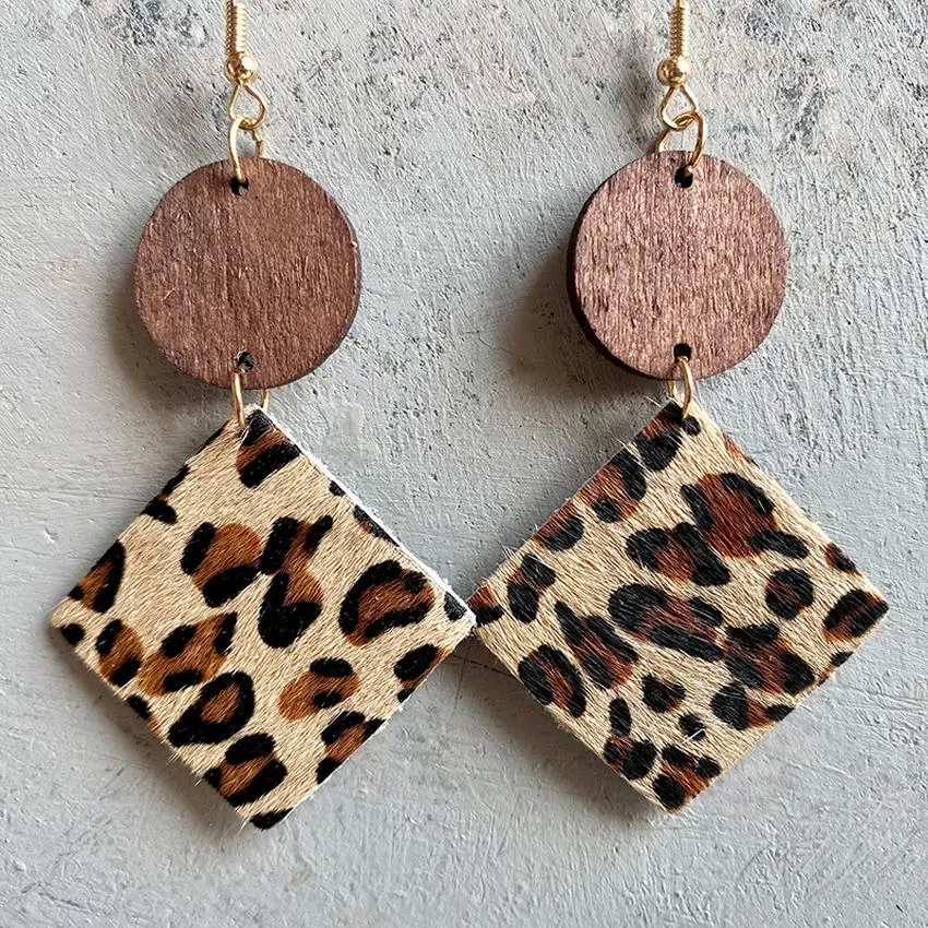 Круглые серьги из искусственной кожи и натурального меха женские