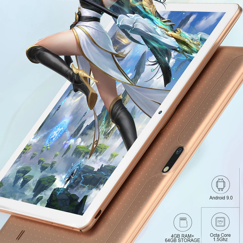 Планшет на Android 10 1 восемь ядер экран 9 0 дюйма 4 Гб + 64 ГБ | Компьютеры и офис