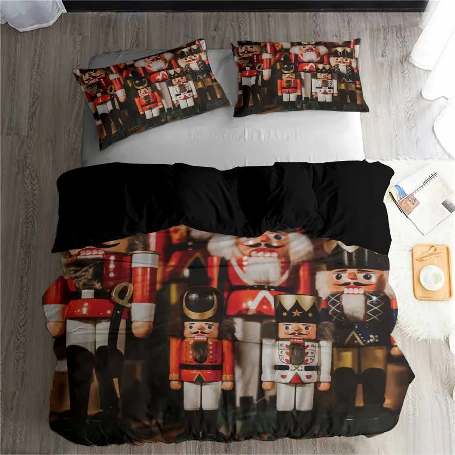 HELENGILI 3D Постельное белье Щелкунчик печати пододеяльник набор Bedcloth с Наволочка на