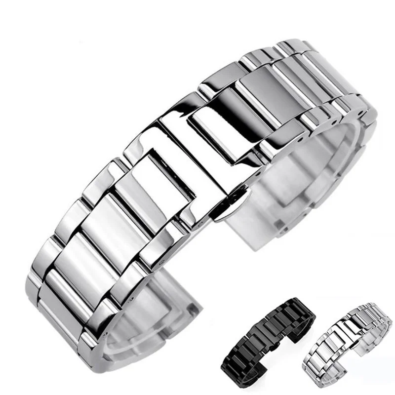 Stainless Steel Quick Release Watchband 18mm 20mm 22mm 24mm Deployment Buckle Replacement Bracelet Watch Band Strap