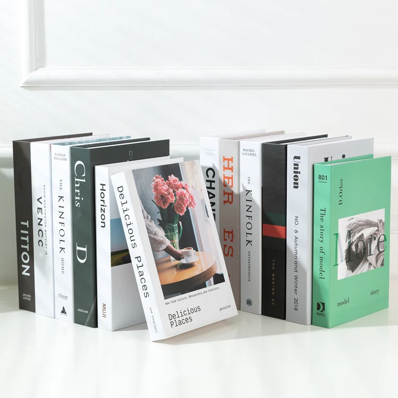 

Fake Book Fashion Book Home Decor Club Hotel Model Room Home Decoration Modern Simulation Study Soft For Women's Living Room