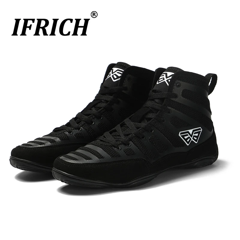 Mens Professional Boxing Wrestling Shoes Non Slip Rubber Outsole Breathable Sneakers Lace-up Training Fighting Boots |