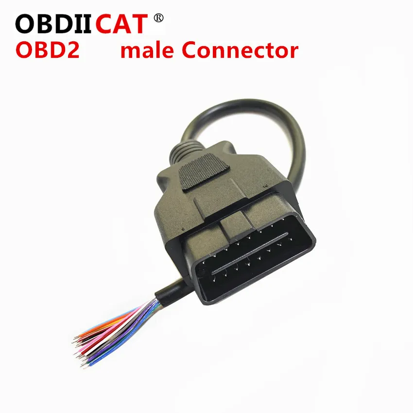 OBDIICAT Высокое качество для ODB OBD2 кабель 16 Pin 1 штырь 2 Женский OBD II автомобильный