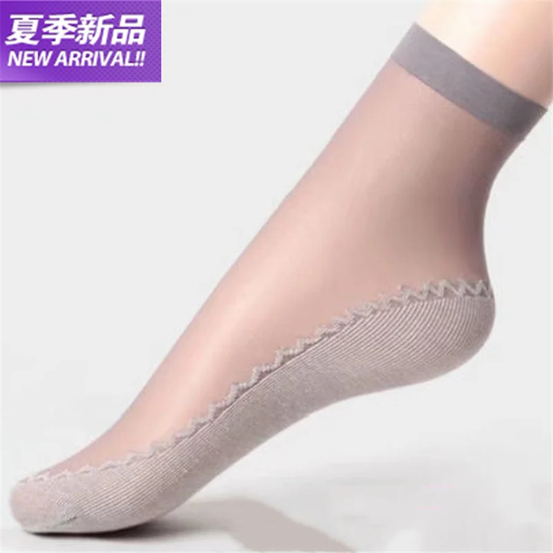 

Maiden 5pair Summer Woman Socks Elastic Short Wear-Resistant Bottom Breathable Female Ankle Sock Transparent Thin Lady Socks