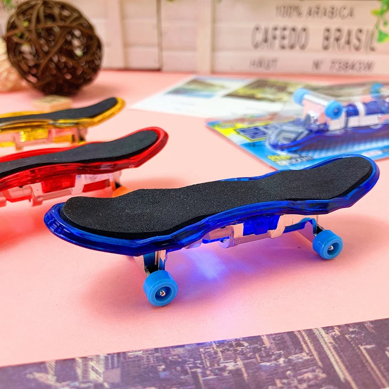

New Finger Skateboard Children's Early Education Desktop Game Mini Fingertip Double Warped Long Board Novel Small Toy Products