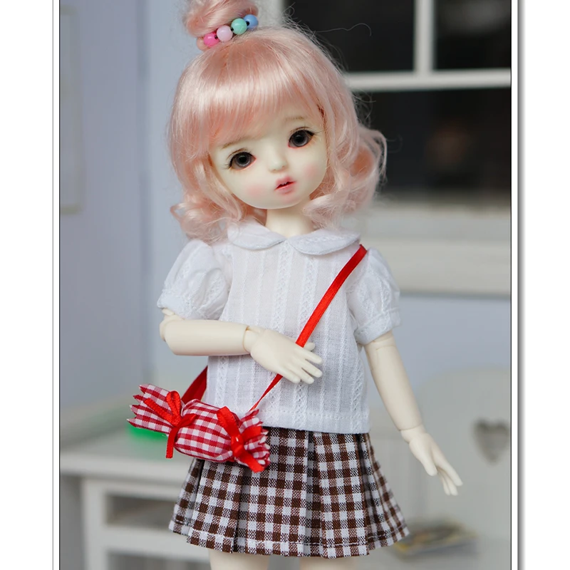 BJD Женская кофейная клетчатая юбка плиссированная для 1/6 YOSD MYOU imda3.0 аксессуары