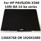 14 ''ЖК-дисплей с сенсорным экраном Экран сборки + ободок для HP Pavilion X360 14-ba 14-ba105ur 14-ba022ur 14-ba106ur 14-ba022nw 14-ba017ur