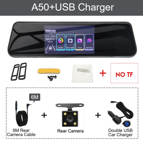 Автомобильное зеркало заднего вида с сенсорным экраном и двойным USB-портом, 1080P, 5 дюймов, комплектация в ассортименте - изображение