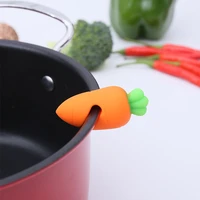 silicone prevent overflow carrot pot covers anti overflow rack shelf lid holder soup pot clip spoon rest practial kitchen gadget
