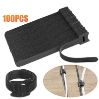 100pcs self adhesive fixed velcro tape nylon velcro cable tie wire reusable hook and loop fastener tape velcro strap wire ties