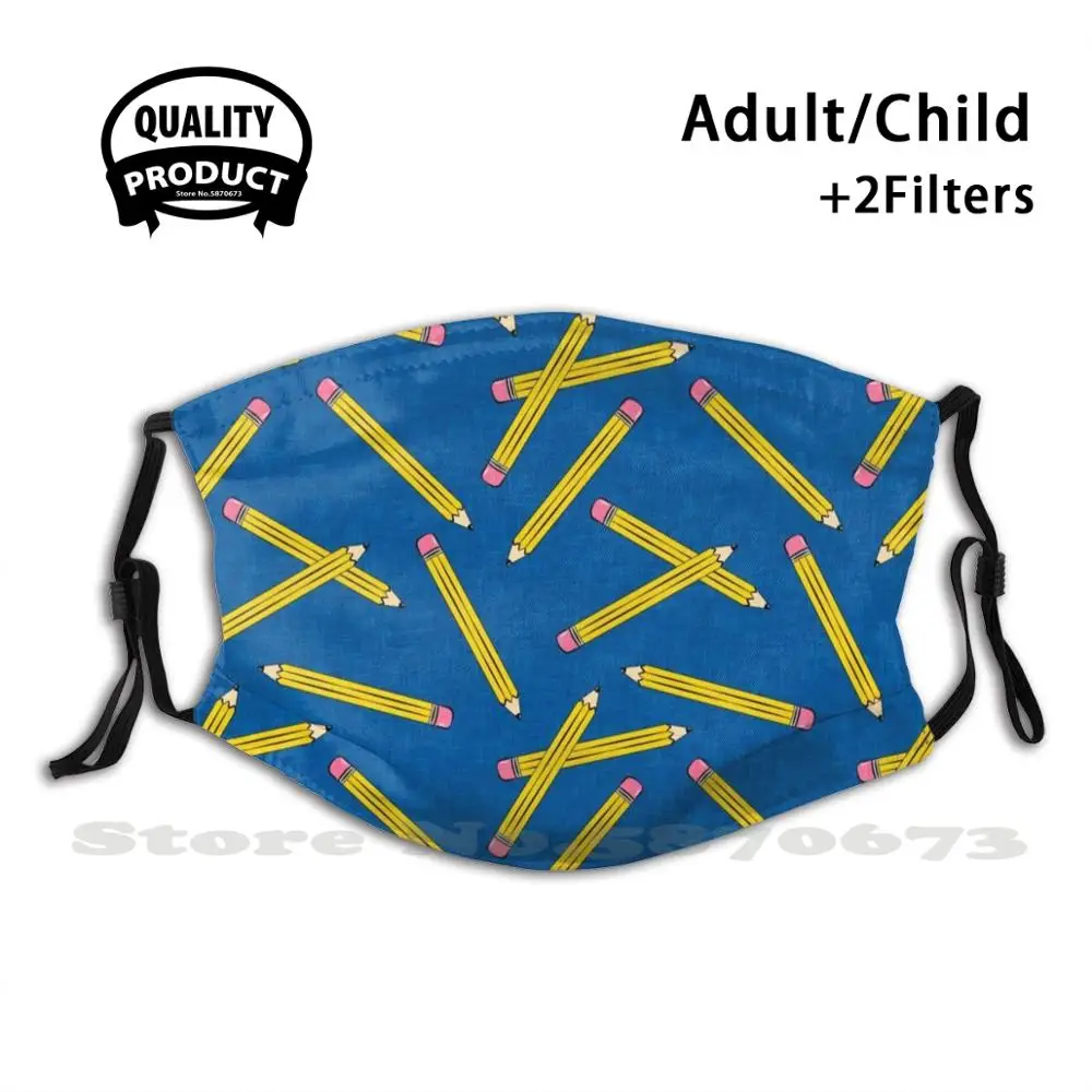 

Pencils - No. 2 Pencils On Blue Funny Cool Cloth Mask Back To School Teacher School Supplies Pencil Pencils Little Arrow Design