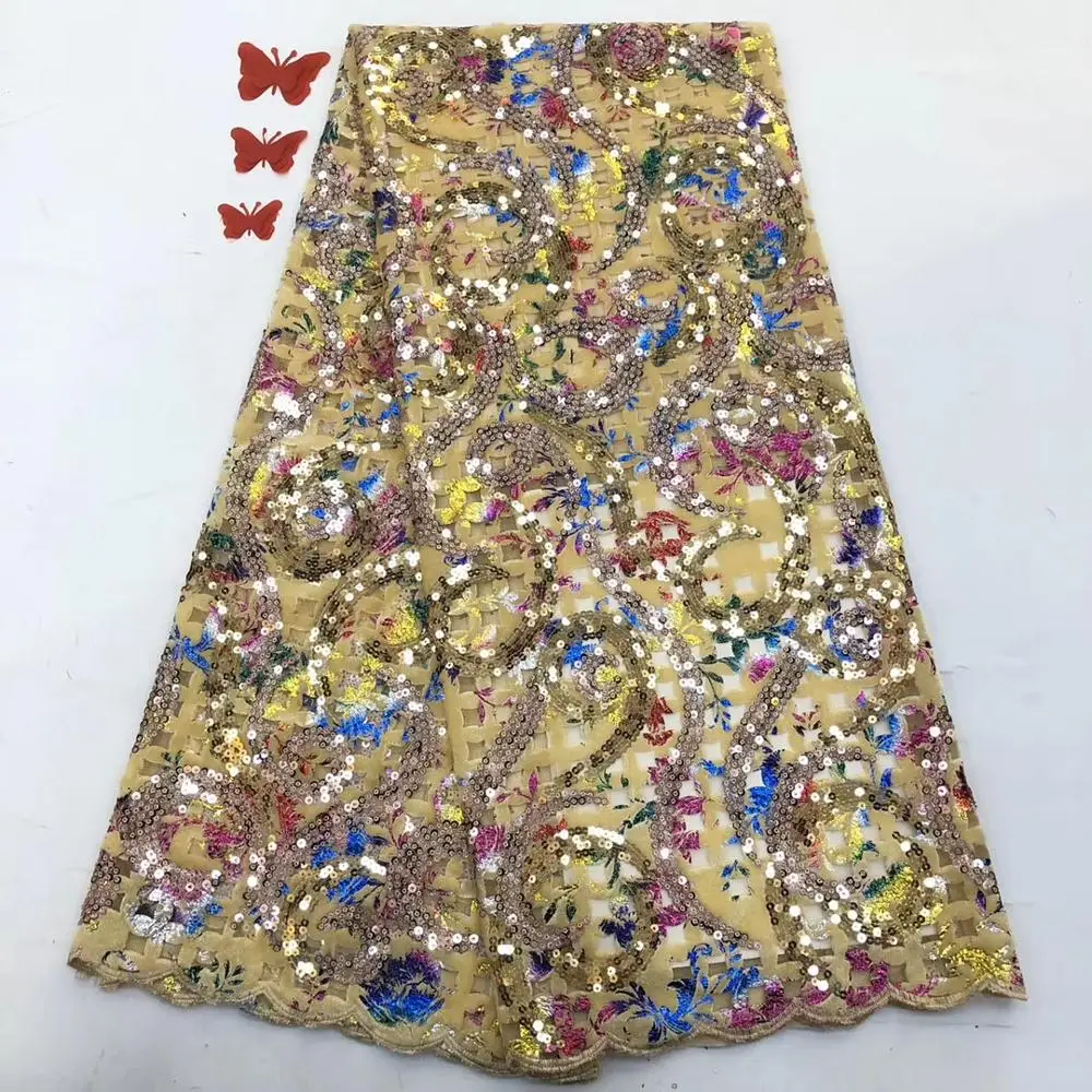 

newcoming fashion sequins velvet lace fabric beautiful african sequins velvet lace for dress JIAJIADE292